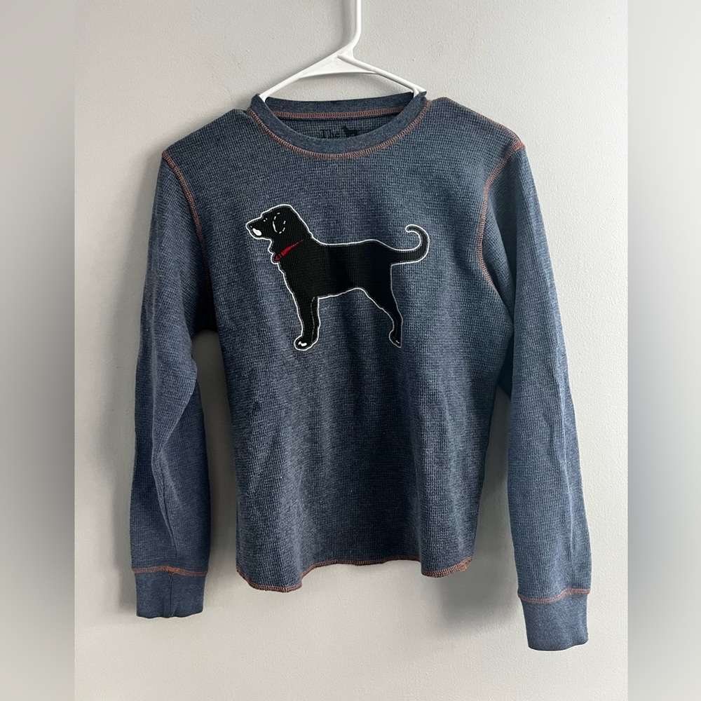 The Black Dog Tavern Marthas Vineyard Boys Blue Waffle Thermal Shirt Size L - Picture 2 of 4